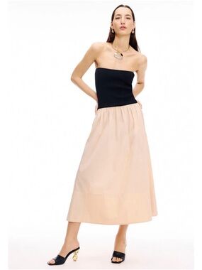 Pistola Black and White Mavo Midi Dress